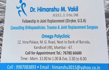 Dr  Himanshu M  Vakil Best Orthopedic Doctor Knee Replacement Surgeon back bone neck  back  joint pain centre in kandivali