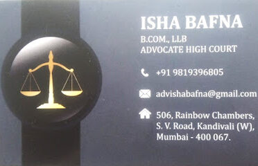 Isha Bafna   Associates Will Advisory Succession Certif NCLT Divorce Property Case Advocate Best Lawyer in Kandivali  me